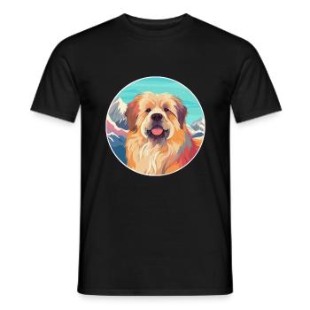 Sarplaninac Hunderasse Karikatur Kawaii Aquarell - Männer T-Shirt - Schwarz - Vorne - AI Model Male 178 light (178cm)
