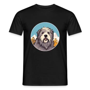Berger des Pyrénées race de chien Cartoon Kawaii Waterco - T-shirt homme - noir - Devant - AI Model Male 178 light (178cm)