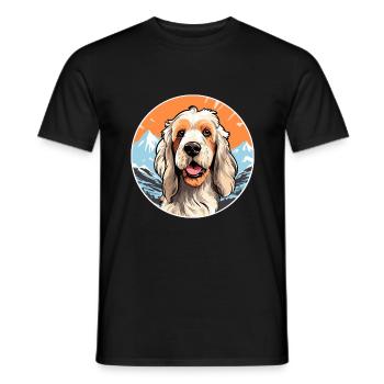 Spinoni Italiani Dog Breed Cartoon Kawaii Watercol - Men's T-Shirt - black - Front - AI Model Male 178 light (178cm)