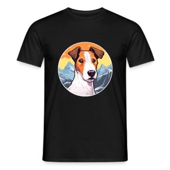 Glatter Foxterrier Hunderasse Cartoon Kawaii Waterc - Männer T-Shirt - Schwarz - Vorne - AI Model Male 178 light (178cm)