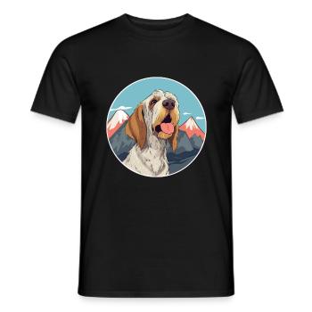 Spinone Italiano Dog Breed Cartoon Kawaii Watercol - Men's T-Shirt - black - Front - AI Model Male 178 light (178cm)