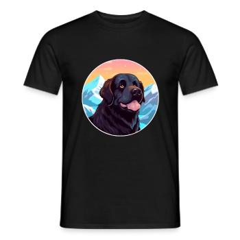 Seskar phoque chien race dessin animé Kawaii aquarelle - T-shirt homme - noir - Devant - AI Model Male 178 light (178cm)