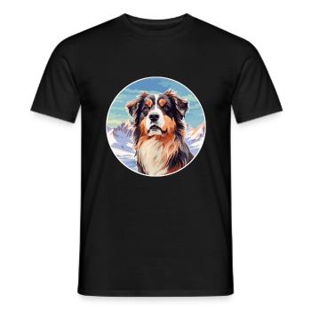 Taigan Kyrgyz Taighany Dog Breed Cartoon Kawaii Wa - Men's T-Shirt - black - Front - AI Model Male 178 light (178cm)