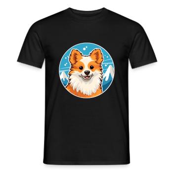 Jouet allemand Spitz chien race Cartoon Kawaii Watercol - T-shirt homme - noir - Devant - AI Model Male 178 light (178cm)