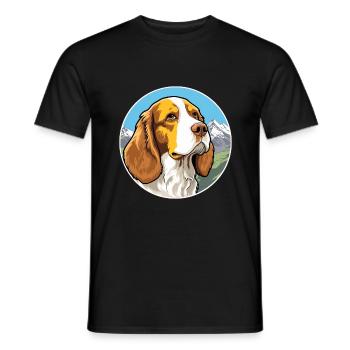 Welsh Springer Spaniel chien race Cartoon Kawaii Wa - T-shirt homme - noir - Devant - AI Model Male 178 light (178cm)