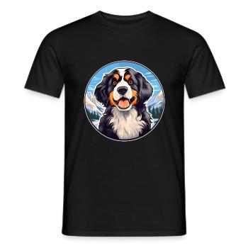 Wetterhoun Hunderasse Karikatur Kawaii Aquarell - Männer T-Shirt - Schwarz - Vorne - AI Model Male 178 light (178cm)