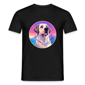 Berger anatolien chien race dessin animé kawaii waterc - T-shirt homme - noir - Devant - AI Model Male 178 light (178cm)