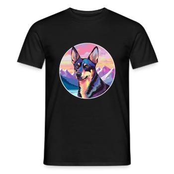 Australian Kelpie Dog Breed Cartoon Kawaii Waterco - Men's T-Shirt - black - Front - AI Model Male 178 light (178cm)