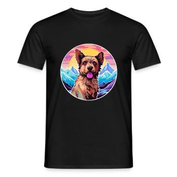 Belgische Laekenois-Hunderasse Karikatur Kawaii Waterco - Männer T-Shirt - Schwarz - Vorne - AI Model Male 178 light (178cm)