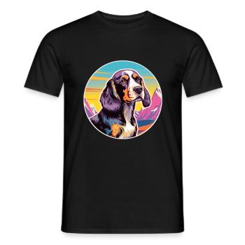 Ariege Pointer Hund Rasse Cartoon Kawaii Aquarell - Männer T-Shirt - Schwarz - Vorne - AI Model Male 178 light (178cm)