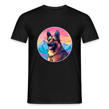 Berger Belge Malinois Chien Race Cartoon Kawaii - T-shirt homme - noir - Devant - AI Model Male 178 light (178cm)
