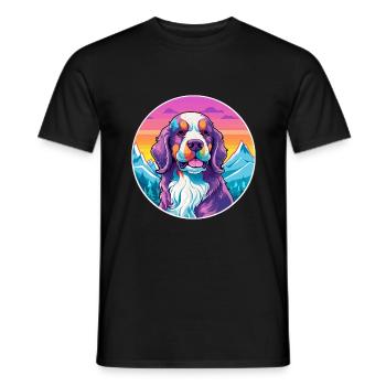 Billy Dog Breed Cartoon Kawaii aquarelle - T-shirt homme - noir - Devant - AI Model Male 178 light (178cm)
