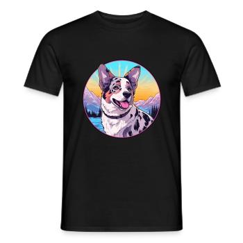 Australian Stumpy Tail Cattle Dog Breed Cartoon Ka - Men's T-Shirt - black - Front - AI Model Male 178 light (178cm)