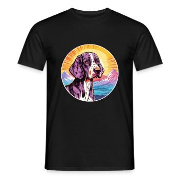 Auvergne Pointer Hunderasse Cartoon Kawaii Watercol - Männer T-Shirt - Schwarz - Vorne - AI Model Male 178 light (178cm)