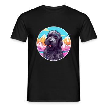 Terrier Russe Noir Race De Chien Cartoon Kawaii Wat - T-shirt homme - noir - Devant - AI Model Male 178 light (178cm)