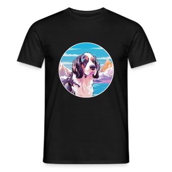 Braque Francais Race de chien Cartoon Kawaii Watercolo - T-shirt homme - noir - Devant - AI Model Male 178 light (178cm)