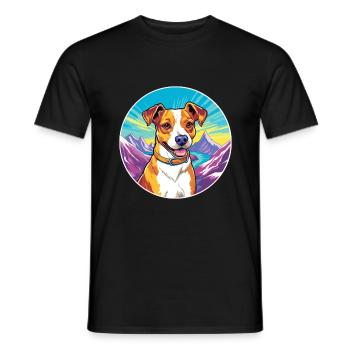 Terrier brésilien race de chien dessin animé kawaii Waterco - T-shirt homme - noir - Devant - AI Model Male 178 light (178cm)