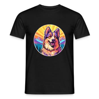 Bohemian Shepherd Dog Breed Cartoon Kawaii Waterco - Men's T-Shirt - black - Front - AI Model Male 178 light (178cm)
