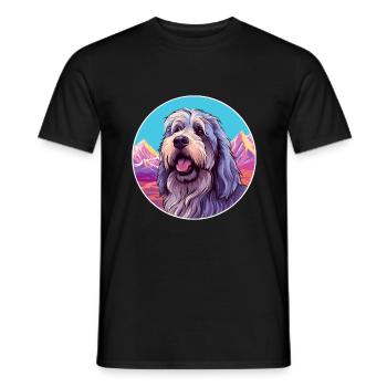 Bergamasco Schäferhund Rasse Cartoon Kawaii Wasser - Männer T-Shirt - Schwarz - Vorne - AI Model Male 178 light (178cm)