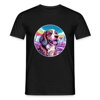Drever Hunderasse Karikatur Kawaii Aquarell - Männer T-Shirt - Schwarz - Vorne - AI Model Male 178 light (178cm)