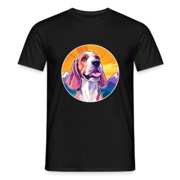 Français Blanc Et Orange Hound Chien Race Cartoon Ka - T-shirt homme - noir - Devant - AI Model Male 178 light (178cm)