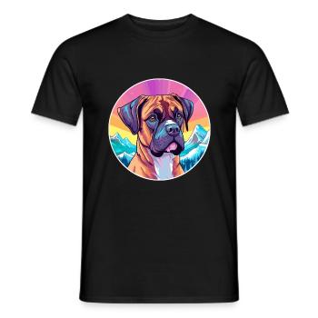 Deutsche Boxer Hund Rasse Cartoon Kawaii Aquarell - Männer T-Shirt - Schwarz - Vorne - AI Model Male 178 light (178cm)