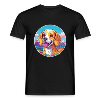 Cao de Castro Laboreiro Hunderasse Cartoon Kawaii W - Männer T-Shirt - Schwarz - Vorne - AI Model Male 178 light (178cm)