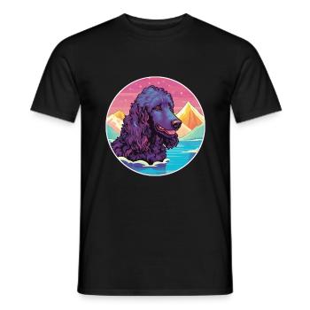 Irischer Wasserspaniel Hunderasse Cartoon Kawaii Wasser - Männer T-Shirt - Schwarz - Vorne - AI Model Male 178 light (178cm)