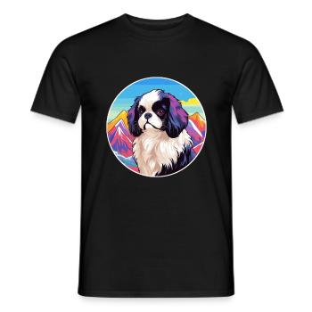 Japanisches Kinn Hunderasse Cartoon Kawaii Aquarell - Männer T-Shirt - Schwarz - Vorne - AI Model Male 178 light (178cm)