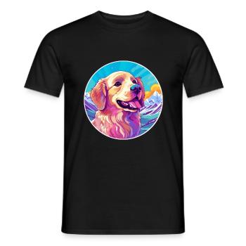 Karakachan chien race dessin animé Kawaii aquarelle - T-shirt homme - noir - Devant - AI Model Male 178 light (178cm)