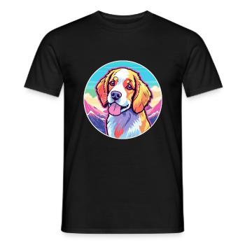Nederlandse Kooikerhondje Dog Breed Cartoon Kawaii - T-shirt homme - noir - Devant - AI Model Male 178 light (178cm)