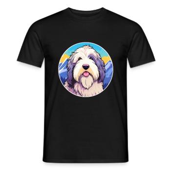 Alter englischer Schäferhund Hunderasse Cartoon Kawaii Wate - Männer T-Shirt - Schwarz - Vorne - AI Model Male 178 light (178cm)