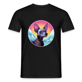 Chien nu péruvien race Cartoon Kawaii Waterco - T-shirt homme - noir - Devant - AI Model Male 178 light (178cm)