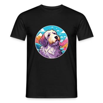 Sealyham Terrier Dog Breed Cartoon Kawaii Watercol - Men's T-Shirt - black - Front - AI Model Male 178 light (178cm)