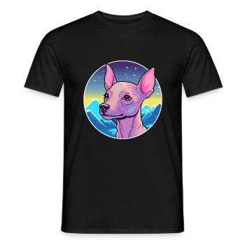 Mexikanische haarlose Hunderasse Cartoon Kawaii Watercol - Männer T-Shirt - Schwarz - Vorne - AI Model Male 178 light (178cm)