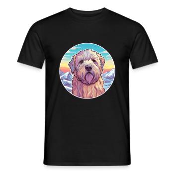 Weich beschichtete Wheaten Terrier Hunderasse Cartoon Kawa - Männer T-Shirt - Schwarz - Vorne - AI Model Male 178 light (178cm)