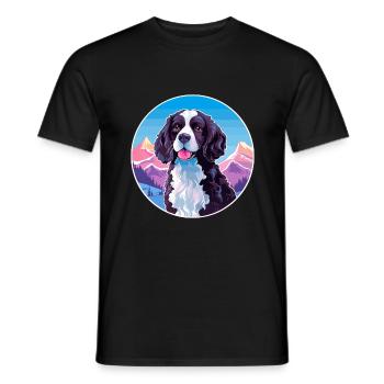 Stabyhoun Stabij Chien Race Cartoon Kawaii Watercol - T-shirt homme - noir - Devant - AI Model Male 178 light (178cm)