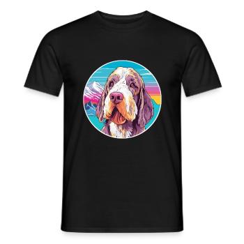 Spinone Italiano reinrassige Hunderasse Cartoon Kawaii - Männer T-Shirt - Schwarz - Vorne - AI Model Male 178 light (178cm)