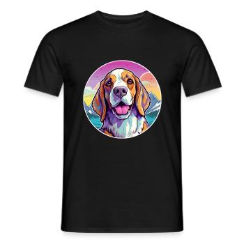 Transilvanian Hound Dog Breed Cartoon Kawaii Water - Men's T-Shirt - black - Front - AI Model Male 178 light (178cm)