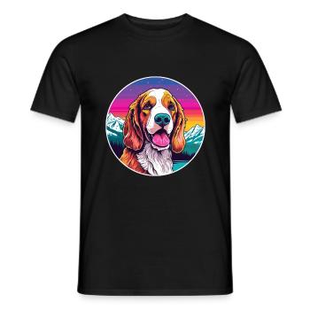 Welsh Springer Spaniel chien race Cartoon Kawaii Wa - T-shirt homme - noir - Devant - AI Model Male 178 light (178cm)