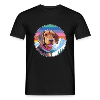 Wirehaired Dachshund Dog Breed Cartoon Kawaii Wate - Men's T-Shirt - black - Front - AI Model Male 178 light (178cm)