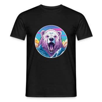 Bär Aquarell Karikatur Kawaii Haustier Tier Bunt - Männer T-Shirt - Schwarz - Vorne - AI Model Male 178 light (178cm)