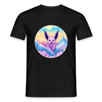 Fledermaus Aquarell Karikatur Kawaii Haustier Tier Bunt - Männer T-Shirt - Schwarz - Vorne - AI Model Male 178 light (178cm)