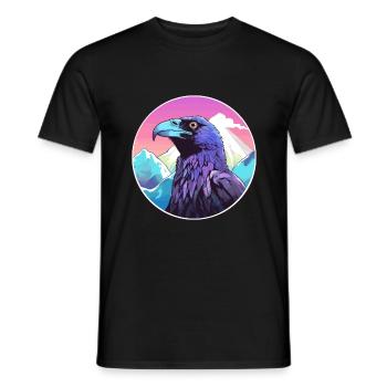 Corbeau Aquarelle Dessin Animé Kawaii Animal De Compagnie Coloré - T-shirt homme - noir - Devant - AI Model Male 178 light (178cm)