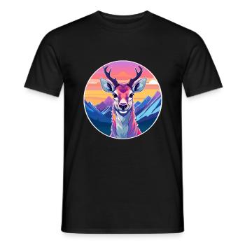 Antilope aquarelle dessin animé kawaii animal animal Colo - T-shirt homme - noir - Devant - AI Model Male 178 light (178cm)