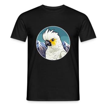 Cacatoès aquarelle dessin animé kawaii animal de compagnie animal Colo - T-shirt homme - noir - Devant - AI Model Male 178 light (178cm)