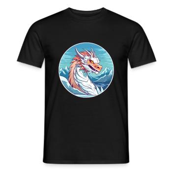 Dragon Aquarelle Dessin Animé Kawaii Animal De Compagnie Colorf - T-shirt homme - noir - Devant - AI Model Male 178 light (178cm)