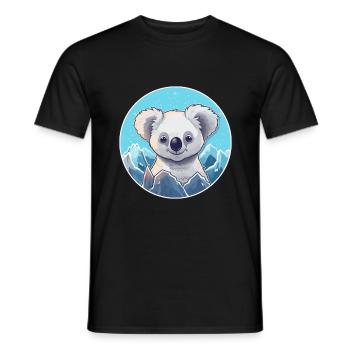 Koala Watercolor Cartoon Kawaii Pet Animal Colorfu - Men's T-Shirt - black - Front - AI Model Male 178 light (178cm)