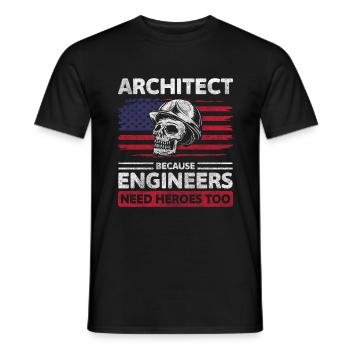 Architekt Baumeister - Männer T-Shirt - Schwarz - Vorne - AI Model Male 178 light (178cm)