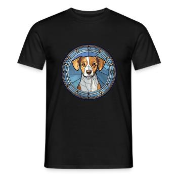 Bleu De Gascogne Chien Race Vitrail Coloré - T-shirt homme - noir - Devant - AI Model Male 178 light (178cm)